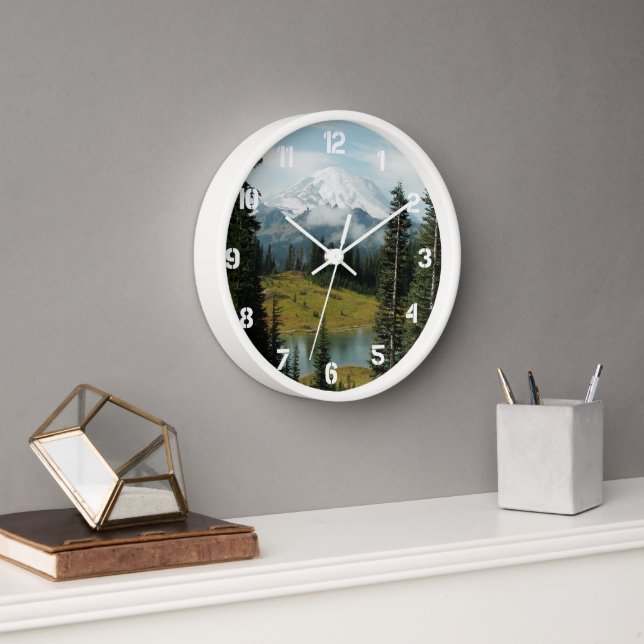 Scenic Mount Rainier Landscape Clock (Office)