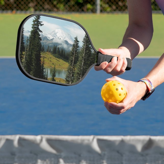 Scenic Mount Rainier Landscape Pickleball Paddle (Insitu)