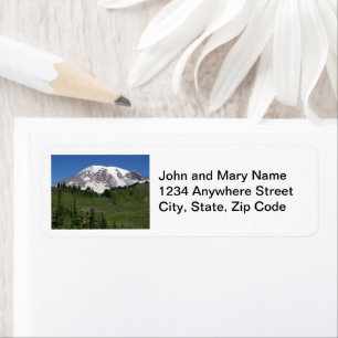 Scenic Mount Rainier Landscape Return Adress Label