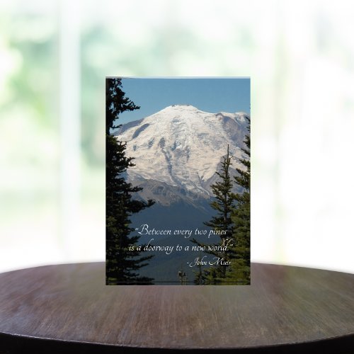 Scenic Mount Rainier with John Muir Quote Photo Block