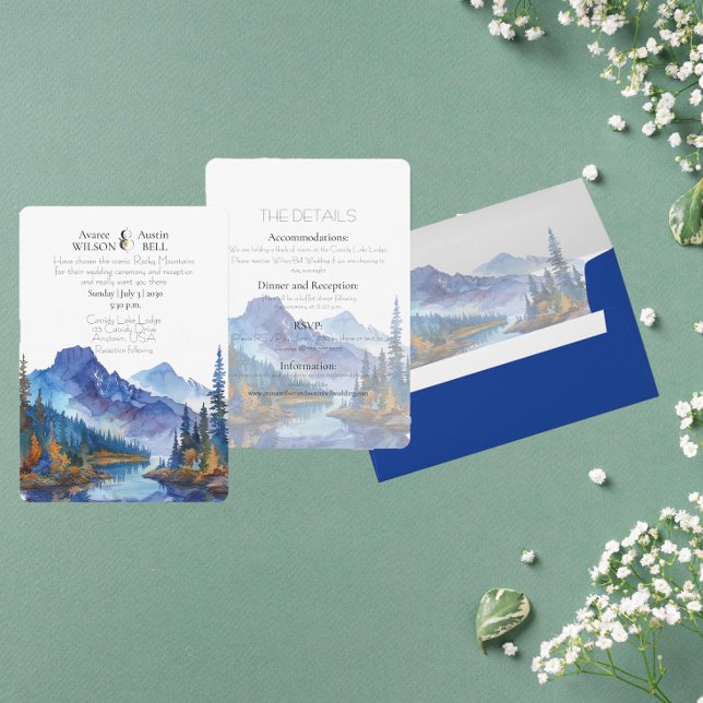 Scenic Mountain and Lake Wedding Invitation (Creator Uploaded)
