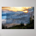Scenic Mountain Christian Doxology Poster at Zazzle