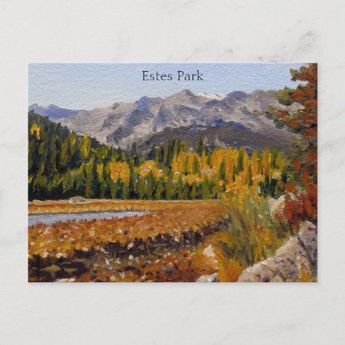 Scenic Mountain Lake in Estes Park Postcard