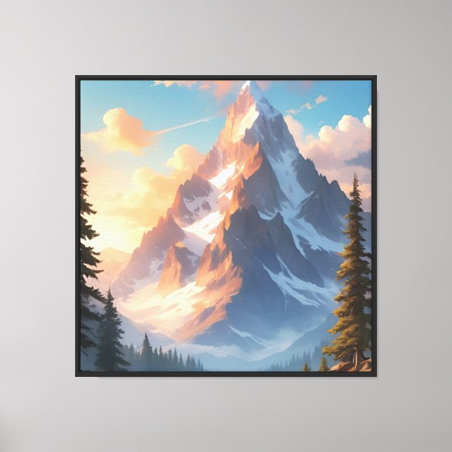 Scenic Mountain Lake Landscape Art Print (Front)
