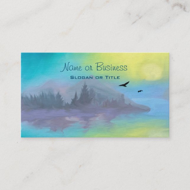 Scenic Mountain Lake Landscape Business Card (Front)
