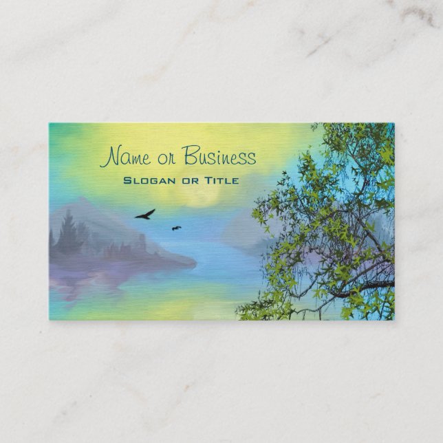 Scenic Mountain Lake Landscape Business Card (Front)