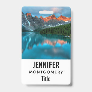 Scenic Mountain & Lake Landscape Photograph Badge