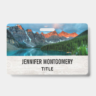 Scenic Mountain & Lake Landscape Photograph Badge