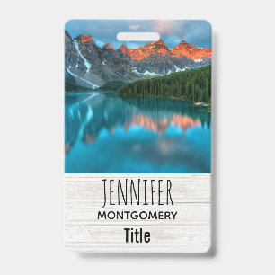 Scenic Mountain & Lake Landscape Photograph Badge