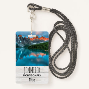 Scenic Mountain & Lake Landscape Photograph Badge