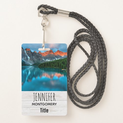 Scenic Mountain  Lake Landscape Photograph Badge