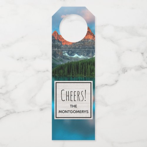 Scenic Mountain  Lake Landscape Photograph Bottle Hanger Tag