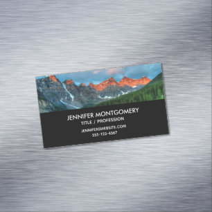 Scenic Mountain & Lake Landscape Photograph Business Card Magnet