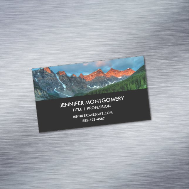 Scenic Mountain & Lake Landscape Photograph Business Card Magnet (In Situ)