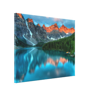 Scenic Mountain & Lake Landscape Photograph Canvas Print