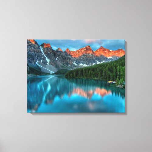 Scenic Mountain  Lake Landscape Photograph Canvas Print