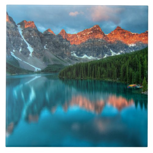 Scenic Mountain  Lake Landscape Photograph Ceramic Tile