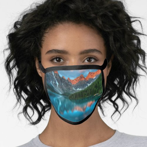 Scenic Mountain  Lake Landscape Photograph Face Mask