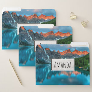 Scenic Mountain & Lake Landscape Photograph File Folder
