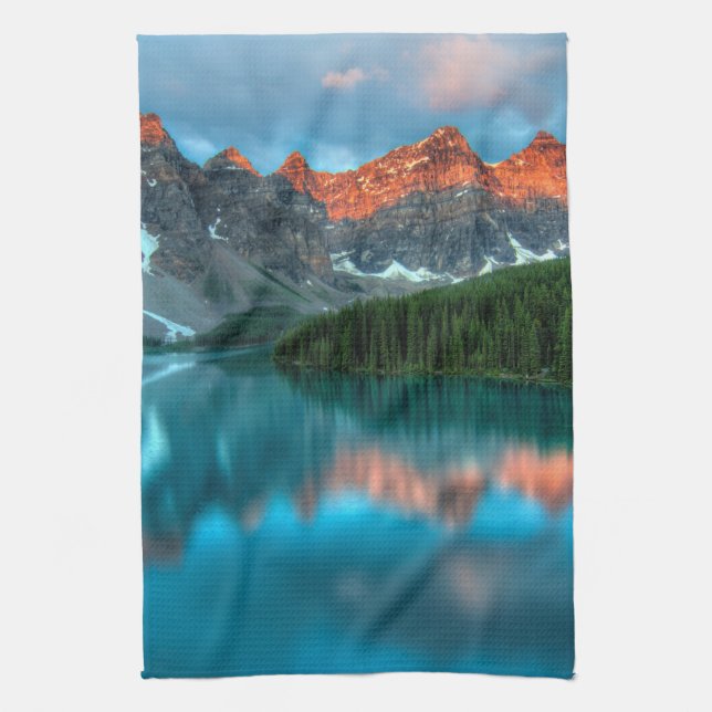 Scenic Mountain & Lake Landscape Photograph Kitchen Towel (Vertical)