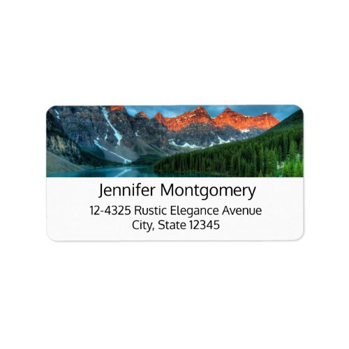 Scenic Mountain  Lake Landscape Photograph Label