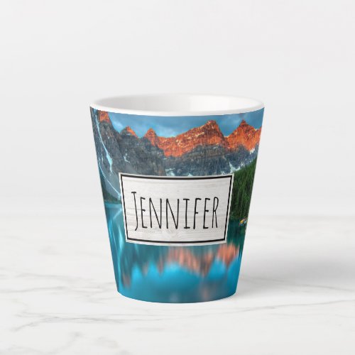 Scenic Mountain  Lake Landscape Photograph Latte Mug