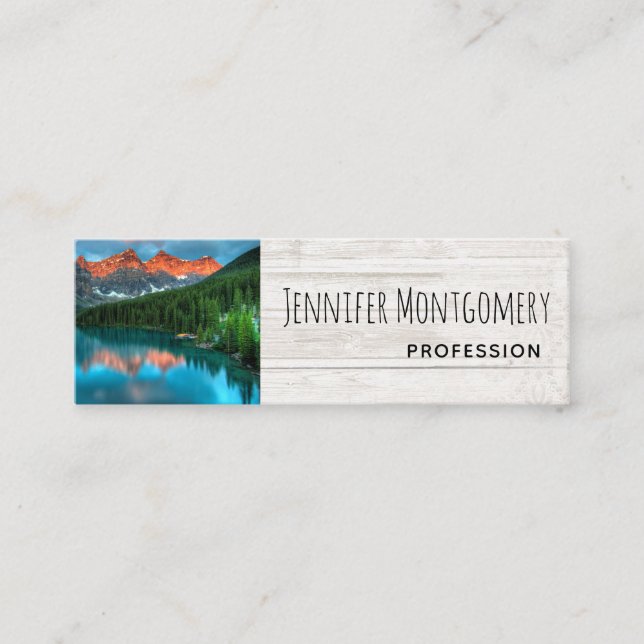 Scenic Mountain & Lake Landscape Photograph Mini Business Card (Front)