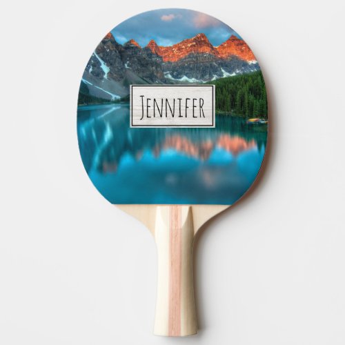 Scenic Mountain  Lake Landscape Photograph Ping Pong Paddle