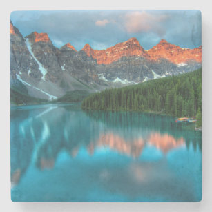 Scenic Mountain & Lake Landscape Photograph Stone Coaster