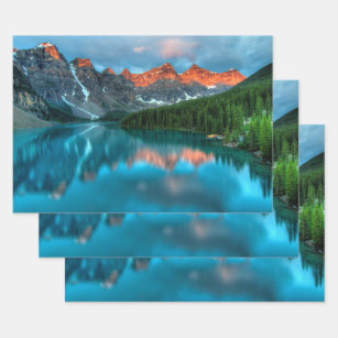 Scenic Mountain & Lake Landscape Photograph Wrapping Paper Sheets