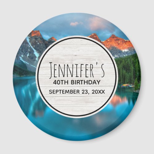 Scenic Mountain  Lake Photo Save the Date Magnet