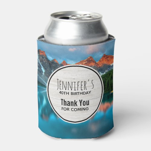 Scenic Mountain  Lake Photograph Birthday Can Cooler