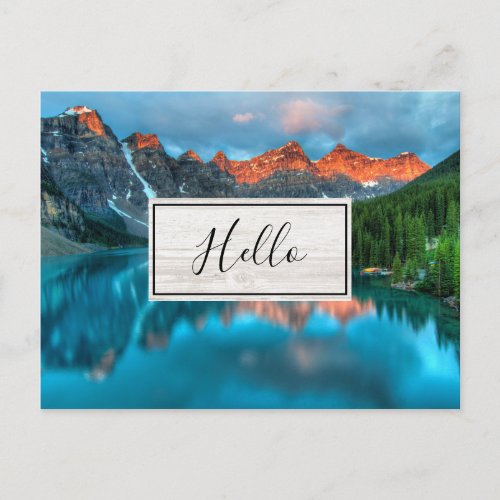 Scenic Mountain  Lake Photograph Hello Postcard