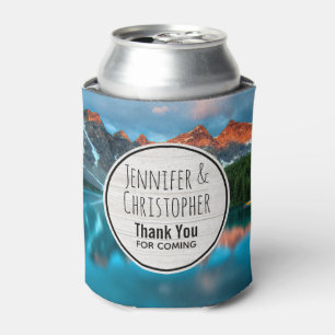 Scenic Mountain & Lake Photograph Wedding Can Cooler
