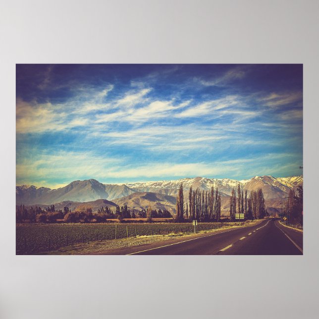 Scenic Mountain Landscape in The Andes Poster (Front)