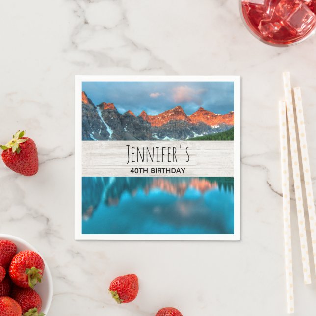 Scenic Mountain Landscape Photograph Birthday Napkins (Insitu)