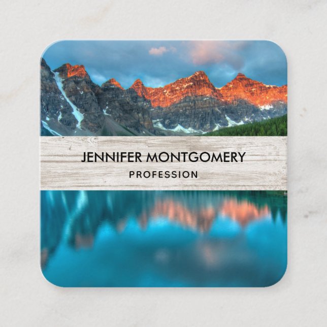 Scenic Mountain Landscape Photograph Square Business Card (Front)
