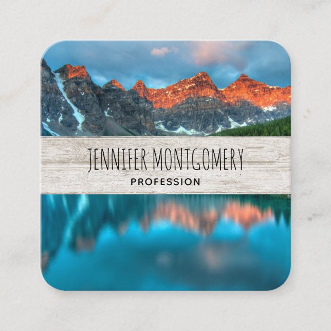 Scenic Mountain Landscape Photograph Square Business Card (Front)