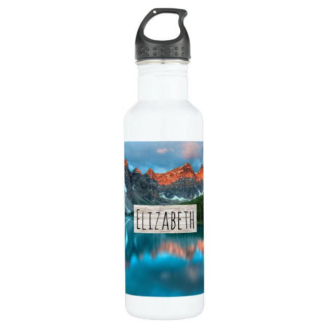 Scenic Mountain Landscape Photograph Stainless Steel Water Bottle (Front)