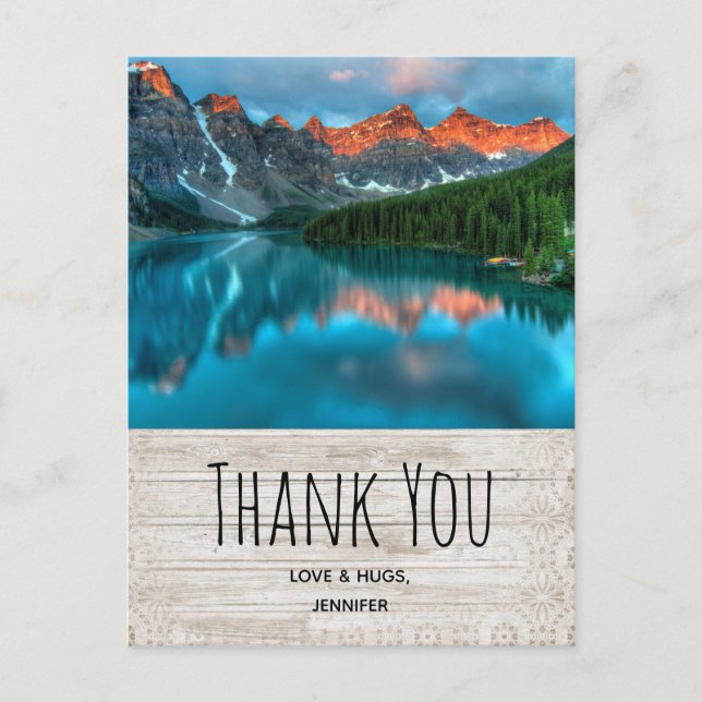 Scenic Mountain Landscape Photograph Thank You Postcard (Front)
