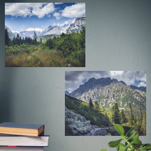 Scenic mountain landscape with a rocky trail  wall art sets