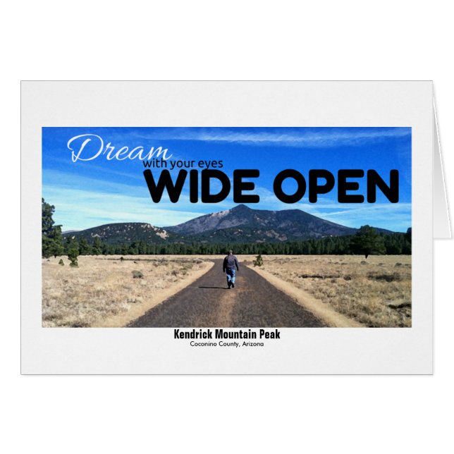 Scenic Mountain Motivational Dreamer Blank Inside Cards (Front Horizontal)