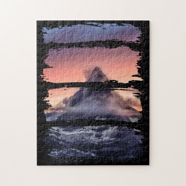 Scenic Mountain Sky Scenery Pretty Nature Modern Jigsaw Puzzle (Vertical)