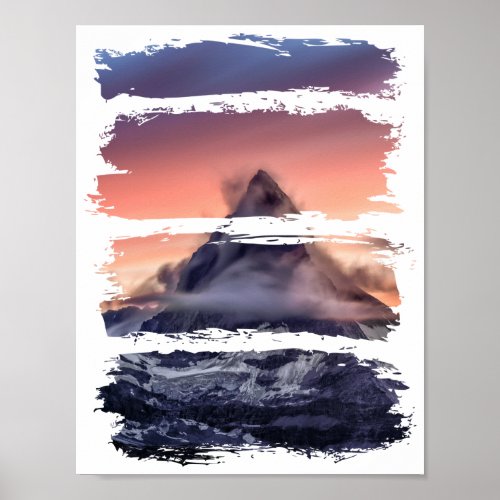 Scenic Mountain Sky Scenery Pretty Nature Modern Poster