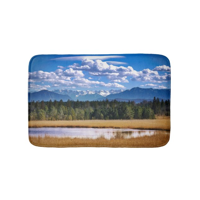 Scenic Mountains Alpine Landscape Bath Mat (Front)