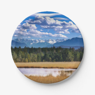 Scenic Mountains Alpine Landscape Paper Plates