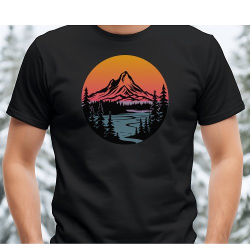 Scenic Multi_Tone Logo Nature  Mountains T_Shirt