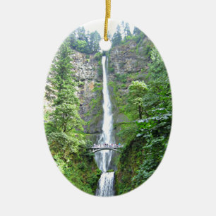 Scenic Multnomah Falls Ceramic Ornament