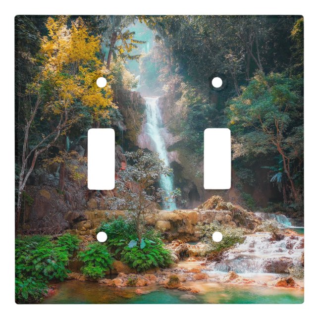 Scenic Nature Fantasy Waterfall Light Switch Cover (Front)