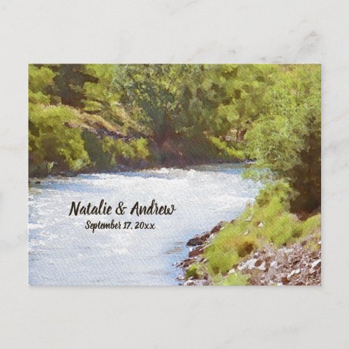 Scenic Nature Lake River View Wedding RSVP Invitation Postcard